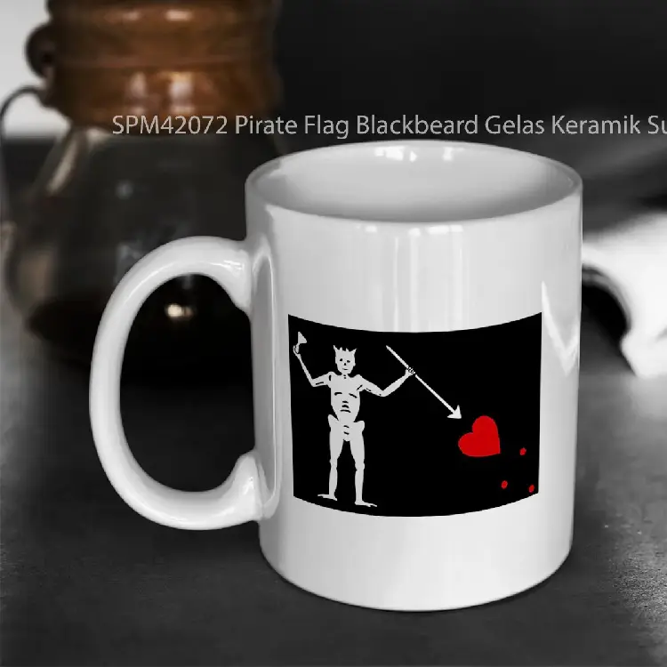 SPM42072 Pirate Flag Blackbeard Gelas Keramik Supermug