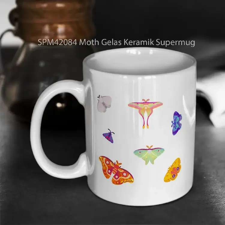 SPM42084 Moth Gelas Keramik Supermug