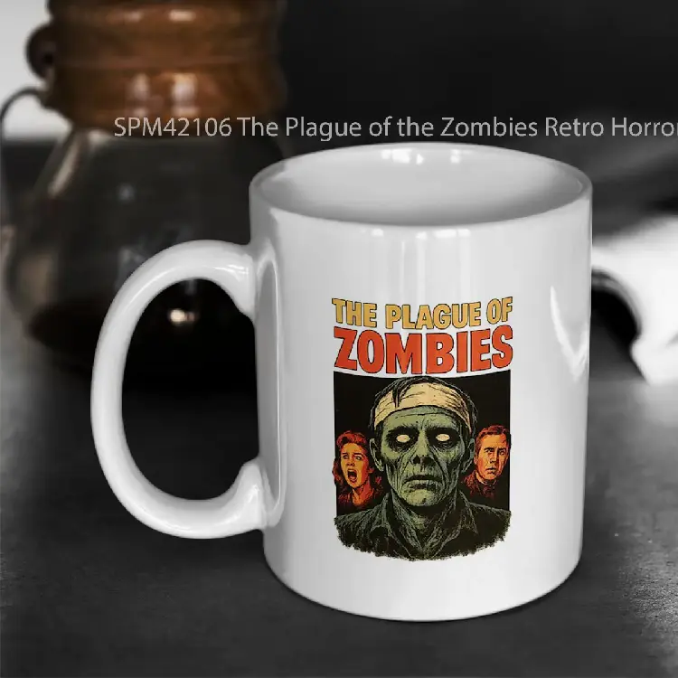 SPM42106 The Plague of the Zombies Retro Horror Hammer Design Gelas Keramik Supermug
