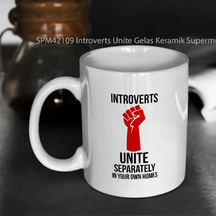 SPM42109 Introverts Unite Gelas Keramik Supermug