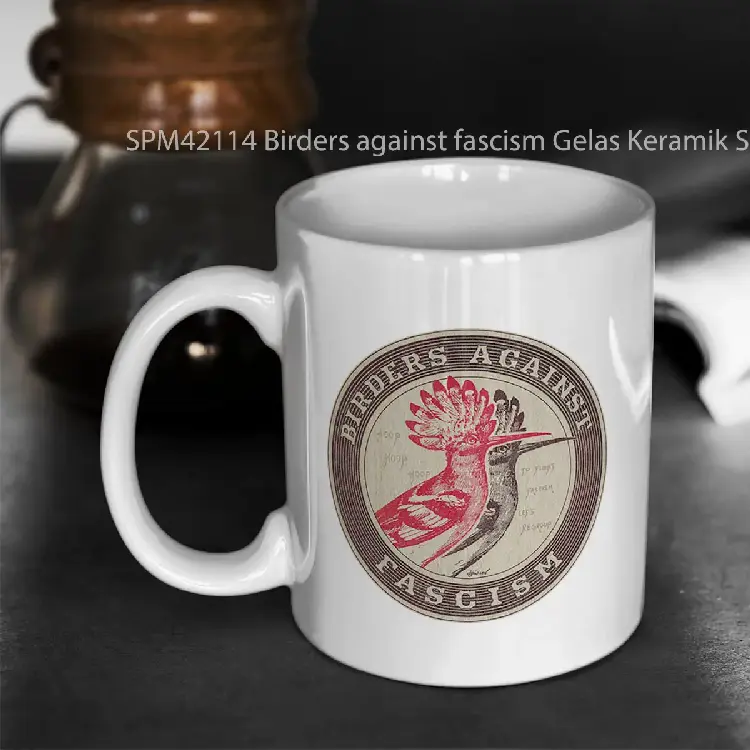 SPM42114 Birders against fascism Gelas Keramik Supermug