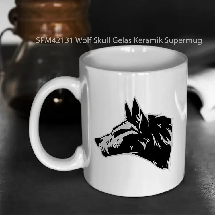SPM42131 Wolf Skull Gelas Keramik Supermug