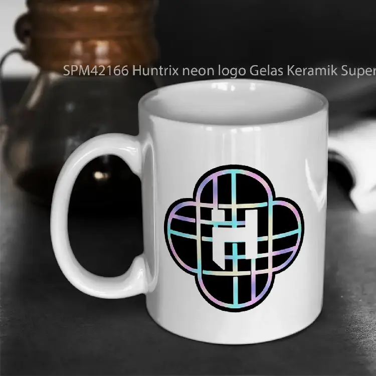 SPM42166 Huntrix neon logo Gelas Keramik Supermug