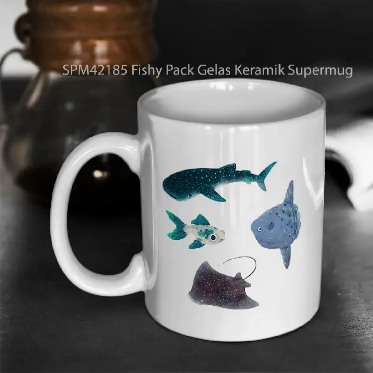SPM42185 Fishy Pack Gelas Keramik Supermug