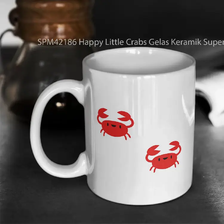 SPM42186 Happy Little Crabs Gelas Keramik Supermug
