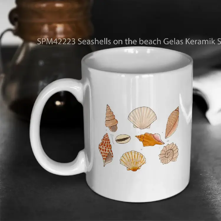 SPM42223 Seashells on the beach Gelas Keramik Supermug