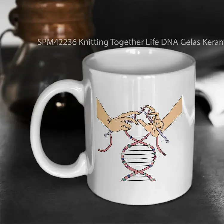 SPM42236 Knitting Together Life DNA Gelas Keramik Supermug