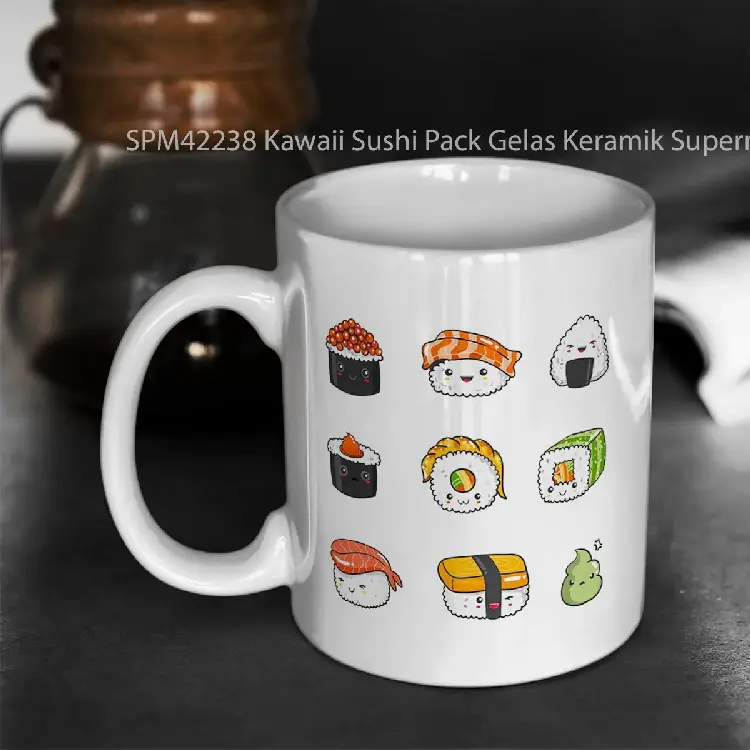 SPM42238 Kawaii Sushi Pack Gelas Keramik Supermug