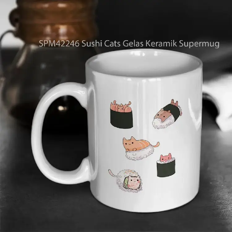 SPM42246 Sushi Cats Gelas Keramik Supermug
