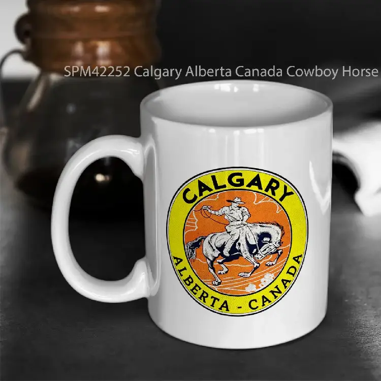 SPM42252 Calgary Alberta Canada Cowboy Horse Stampede Rodeo Gelas Keramik Supermug
