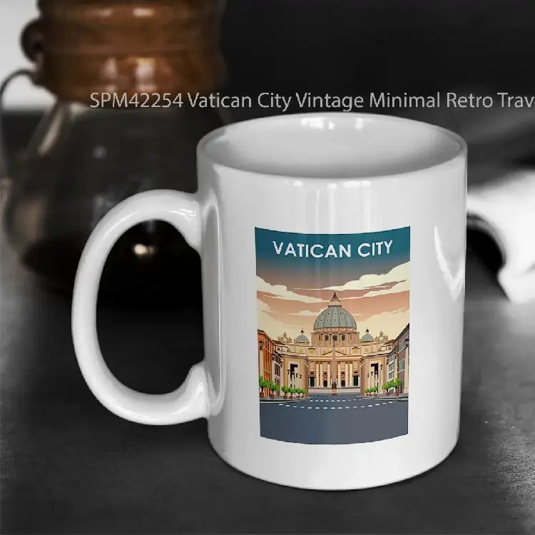 SPM42254 Vatican City Vintage Minimal Retro Travel Poster Gelas Keramik Supermug