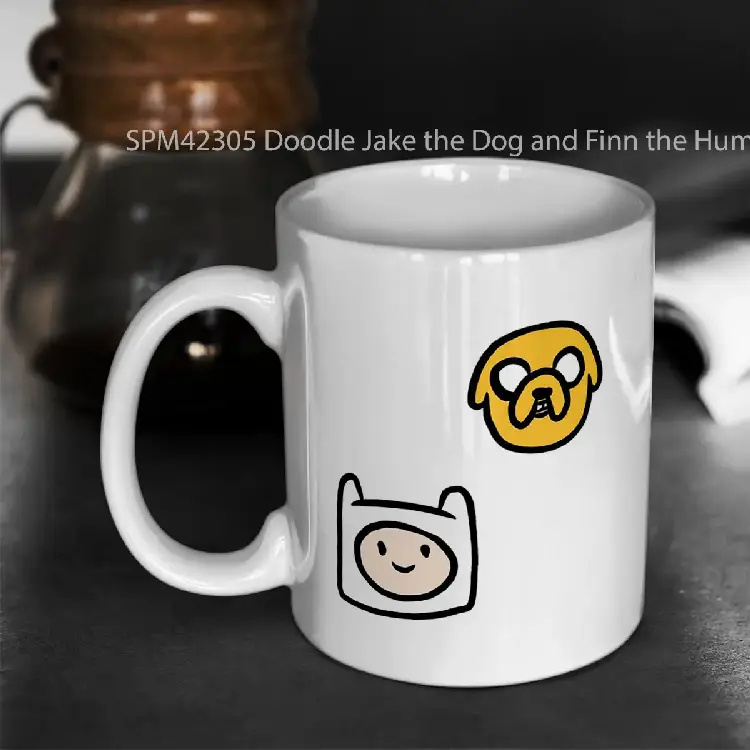SPM42305 Doodle Jake the Dog and Finn the Human Adventure Time Gelas Keramik Supermug