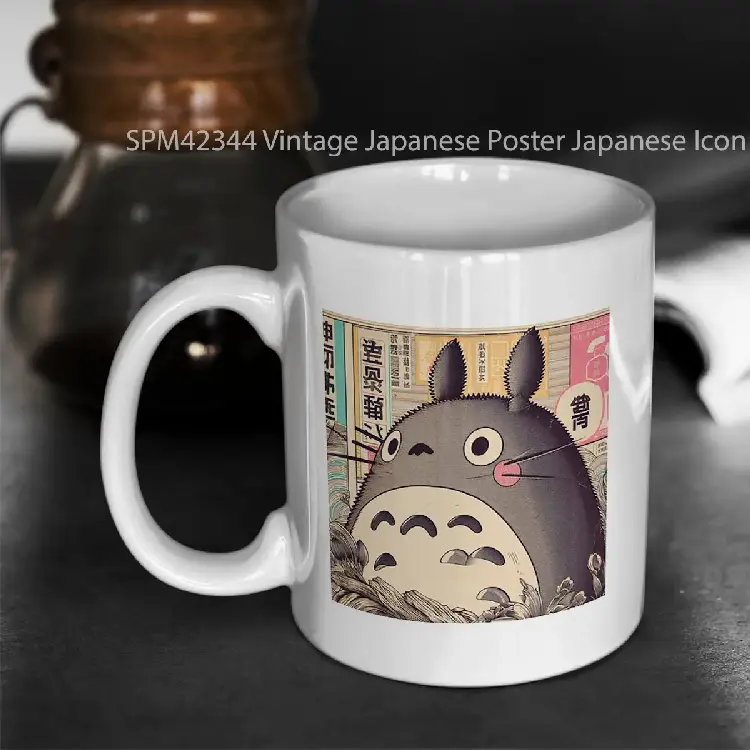 SPM42344 Vintage Japanese Poster Japanese Icon with Retro Charm Gelas Keramik Supermug