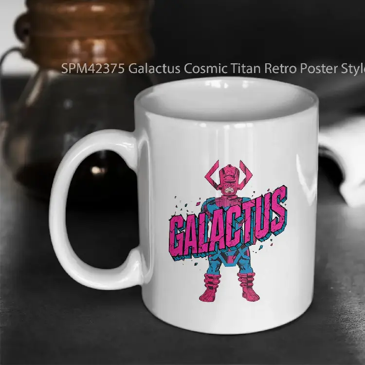 SPM42375 Galactus Cosmic Titan Retro Poster Style Gelas Keramik Supermug