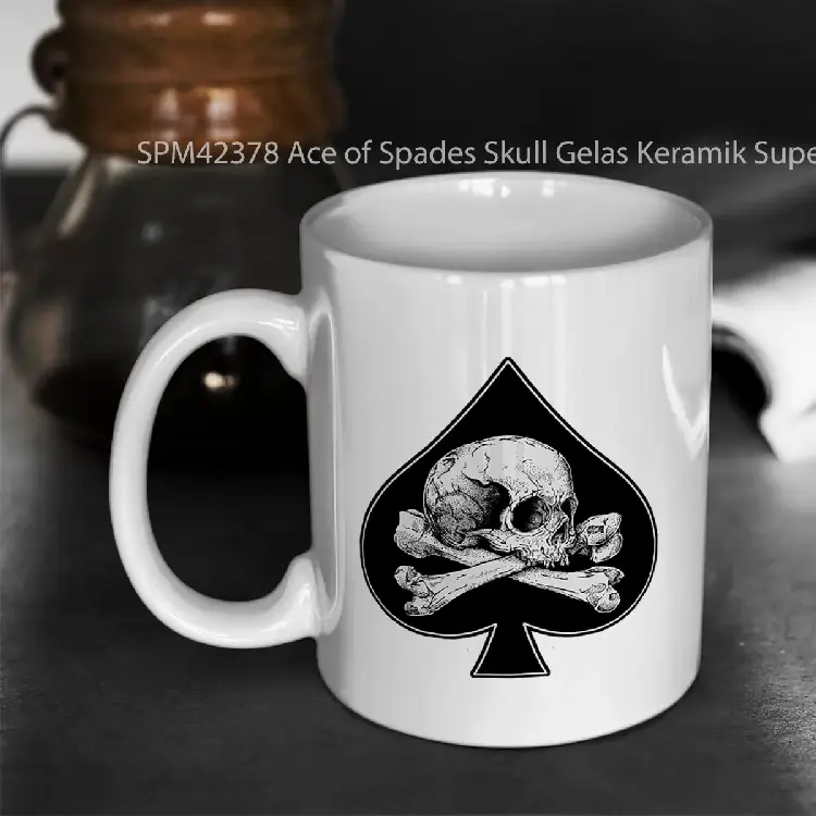 SPM42378 Ace of Spades Skull Gelas Keramik Supermug