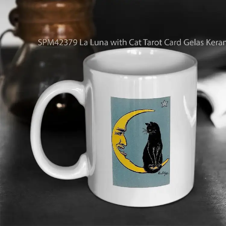 SPM42379 La Luna with Cat Tarot Card Gelas Keramik Supermug