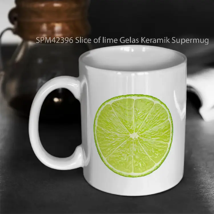 SPM42396 Slice of lime Gelas Keramik Supermug