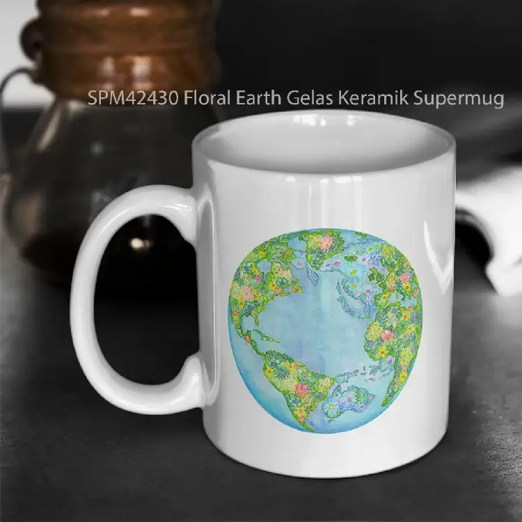 SPM42430 Floral Earth Gelas Keramik Supermug