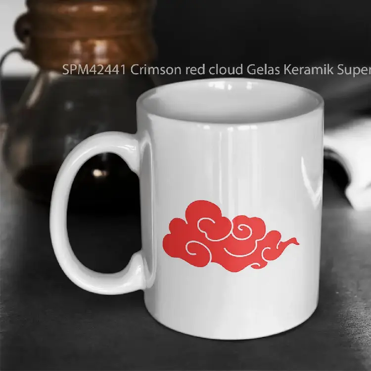 SPM42441 Crimson red cloud Gelas Keramik Supermug