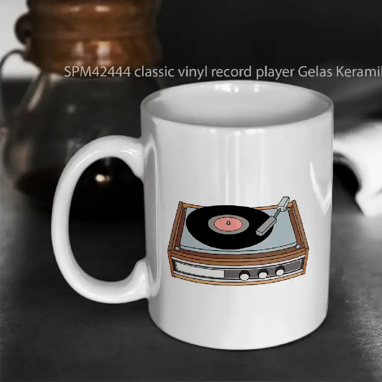 SPM42444 classic vinyl record player Gelas Keramik Supermug