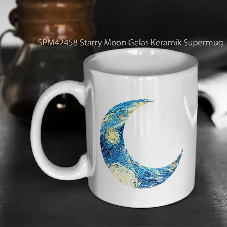 SPM42458 Starry Moon Gelas Keramik Supermug
