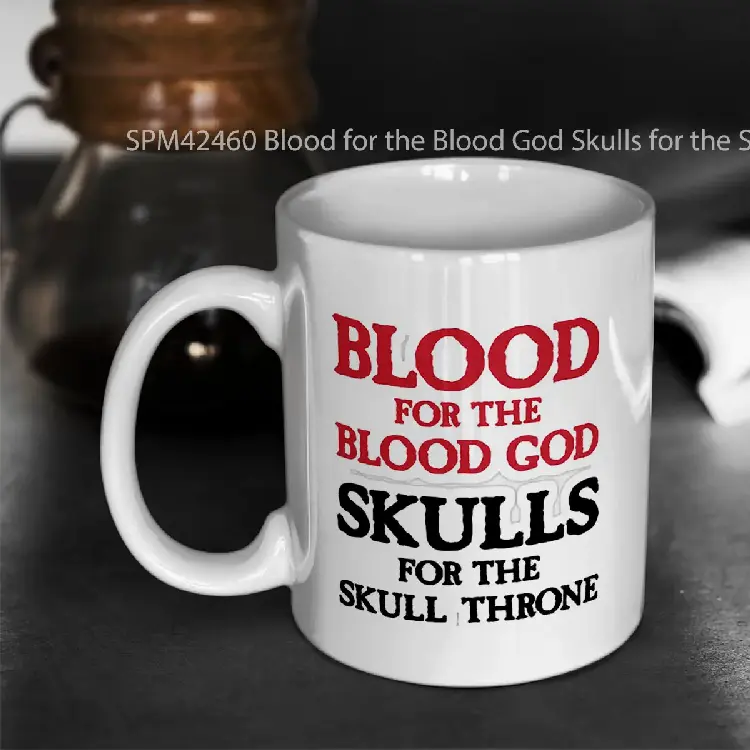 SPM42460 Blood for the Blood God Skulls for the Skull Throne A dark Gelas Keramik Supermug