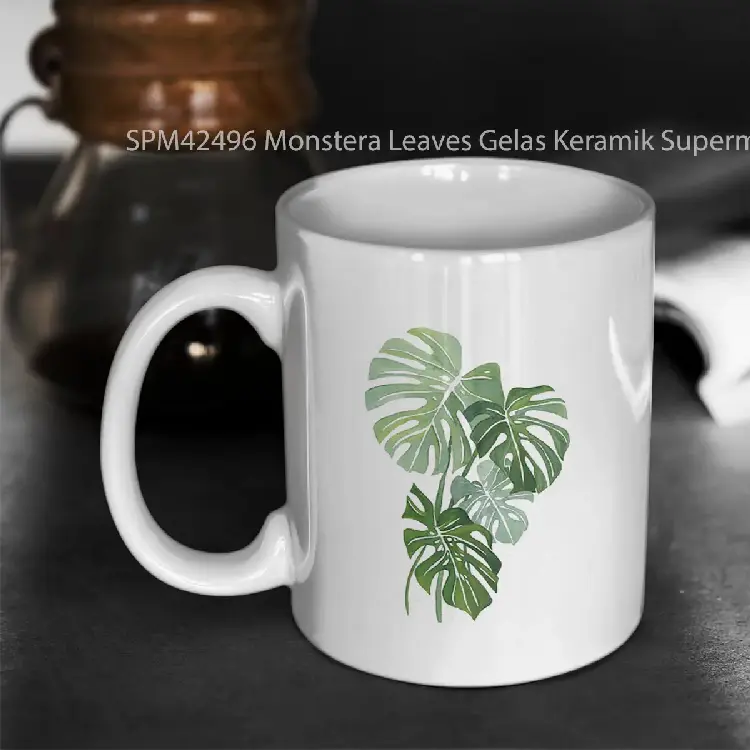 SPM42496 Monstera Leaves Gelas Keramik Supermug