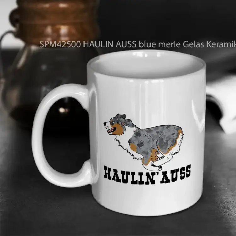 SPM42500 HAULIN AUSS blue merle Gelas Keramik Supermug