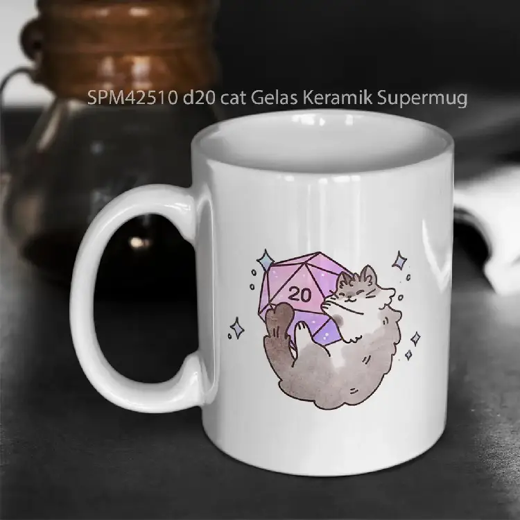 SPM42510 d20 cat Gelas Keramik Supermug