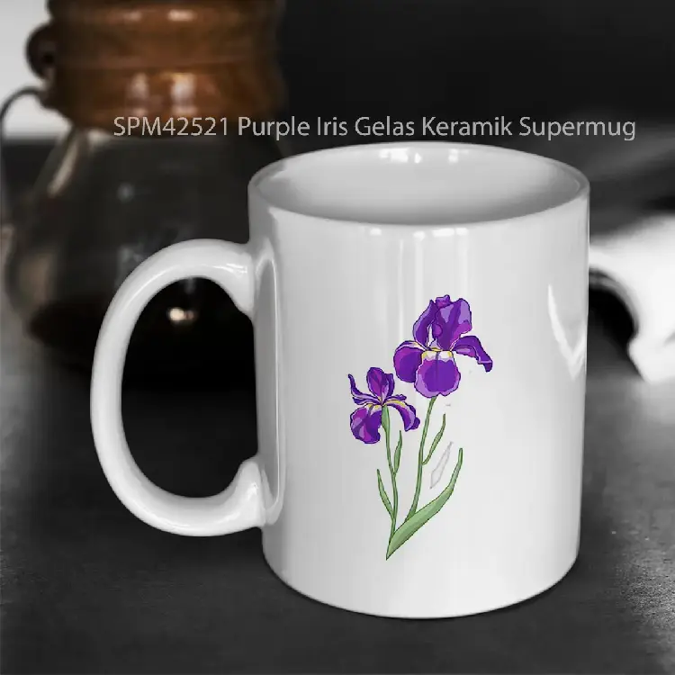 SPM42521 Purple Iris Gelas Keramik Supermug