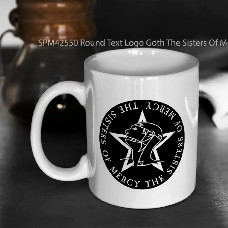 SPM42550 Round Text Logo Goth The Sisters Of Mercy Gelas Keramik Supermug