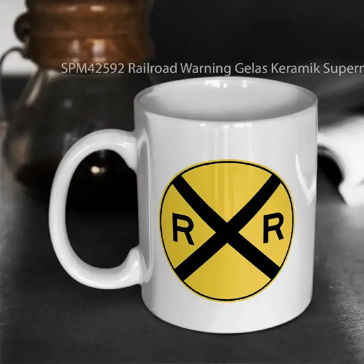 SPM42592 Railroad Warning Gelas Keramik Supermug