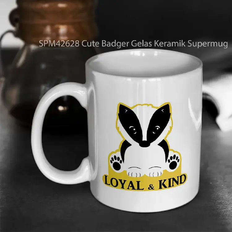 SPM42628 Cute Badger Gelas Keramik Supermug
