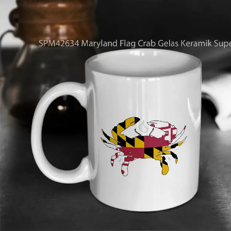 SPM42634 Maryland Flag Crab Gelas Keramik Supermug