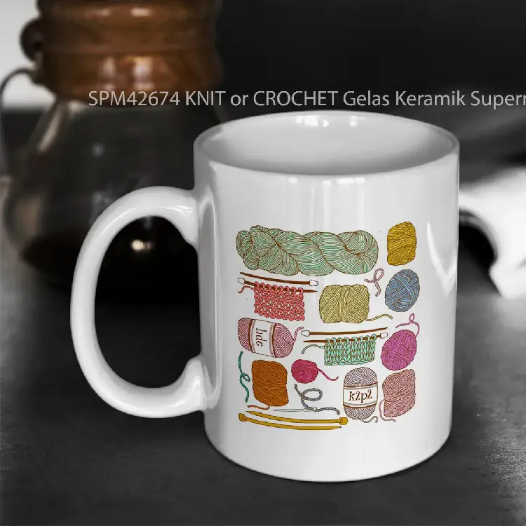 SPM42674 KNIT or CROCHET Gelas Keramik Supermug