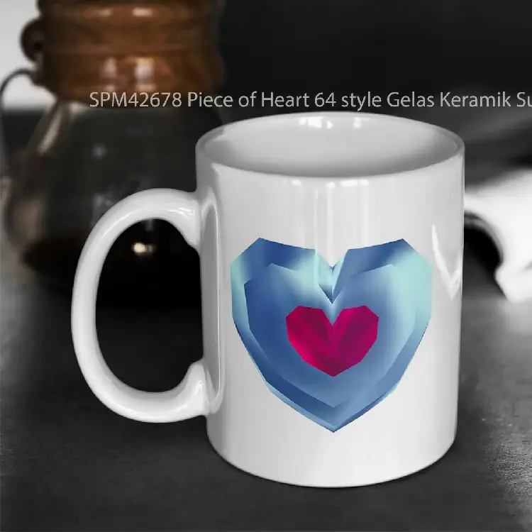 SPM42678 Piece of Heart 64 style Gelas Keramik Supermug