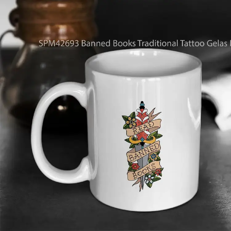 SPM42693 Banned Books Traditional Tattoo Gelas Keramik Supermug