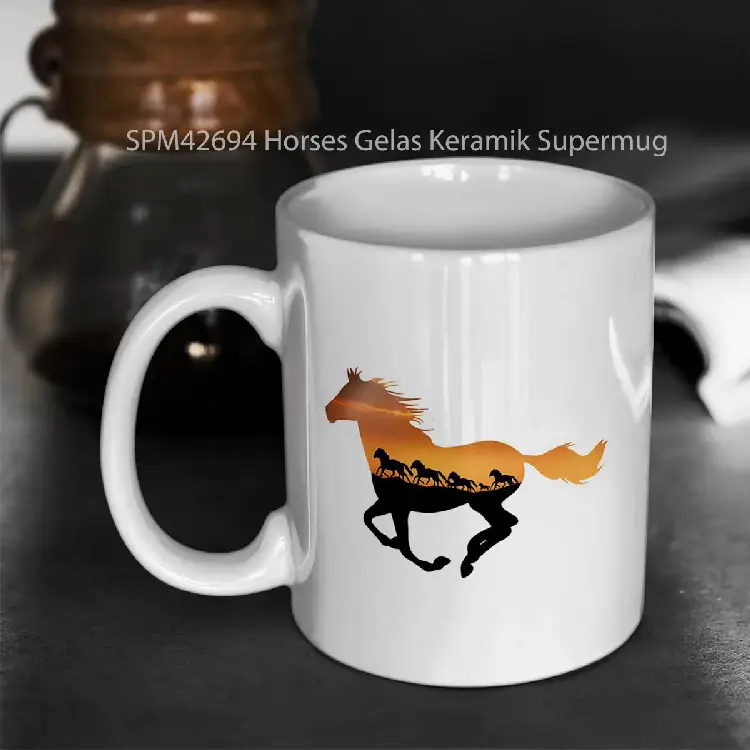 SPM42694 Horses Gelas Keramik Supermug
