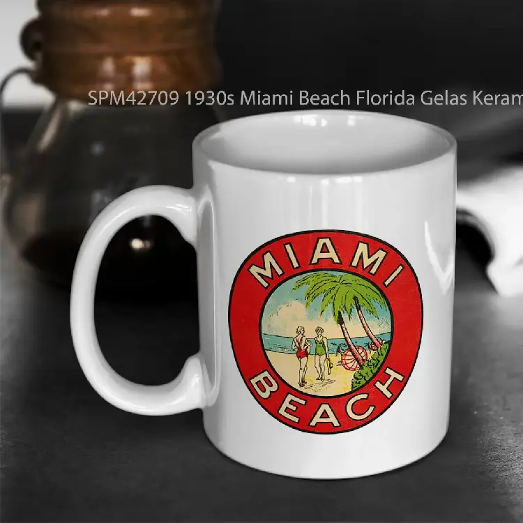SPM42709 1930s Miami Beach Florida Gelas Keramik Supermug