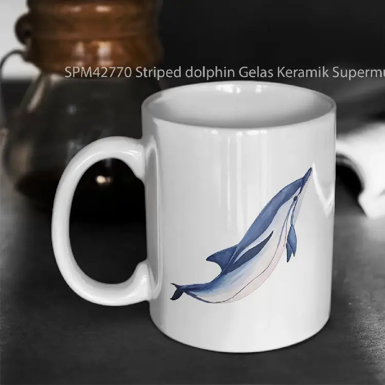 SPM42770 Striped dolphin Gelas Keramik Supermug