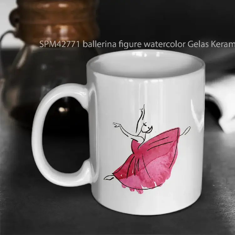 SPM42771 ballerina figure watercolor Gelas Keramik Supermug