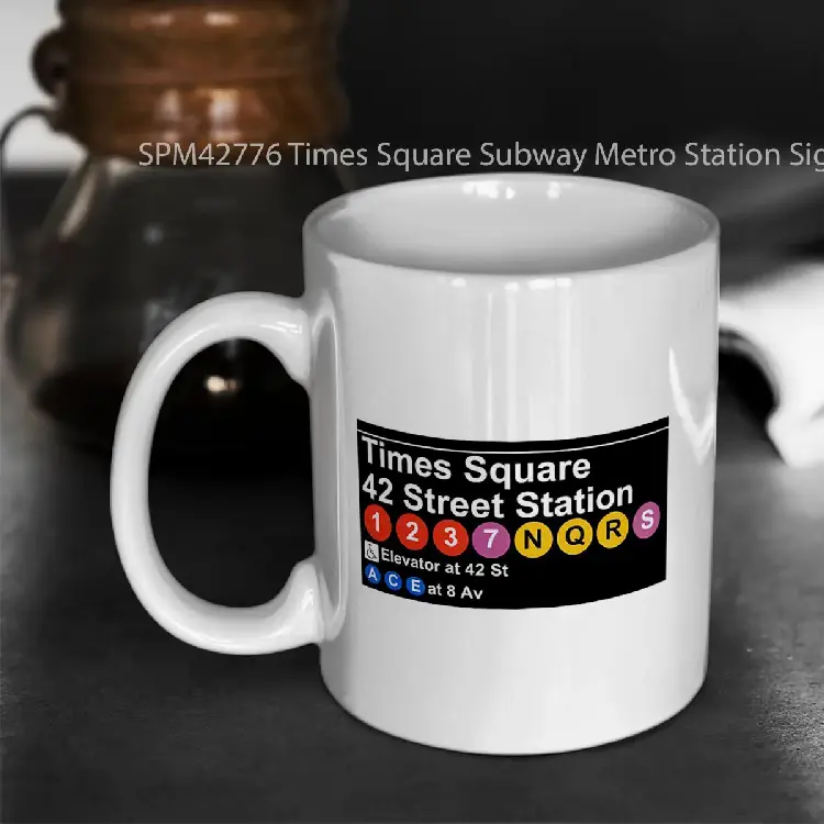 SPM42776 Times Square Subway Metro Station Sign New York City Gelas Keramik Supermug