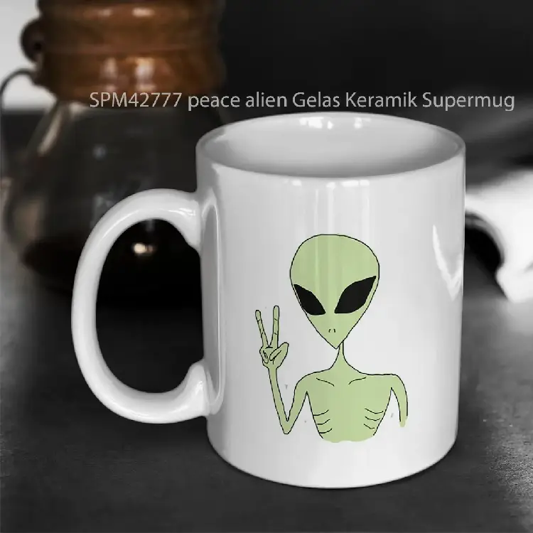 SPM42777 peace alien Gelas Keramik Supermug