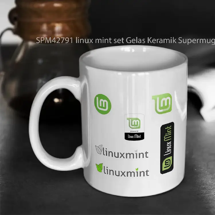 SPM42791 linux mint set Gelas Keramik Supermug
