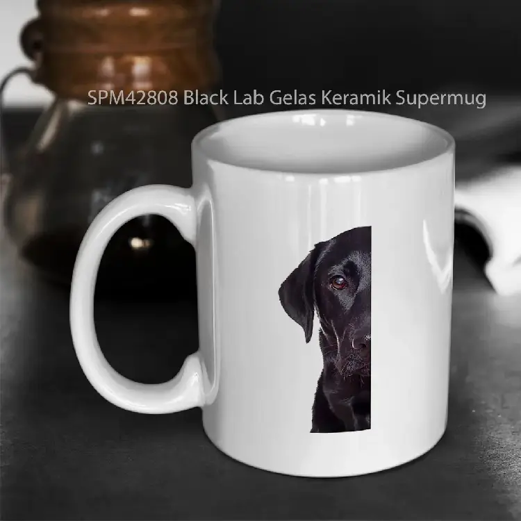 SPM42808 Black Lab Gelas Keramik Supermug