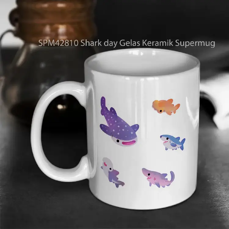 SPM42810 Shark day Gelas Keramik Supermug