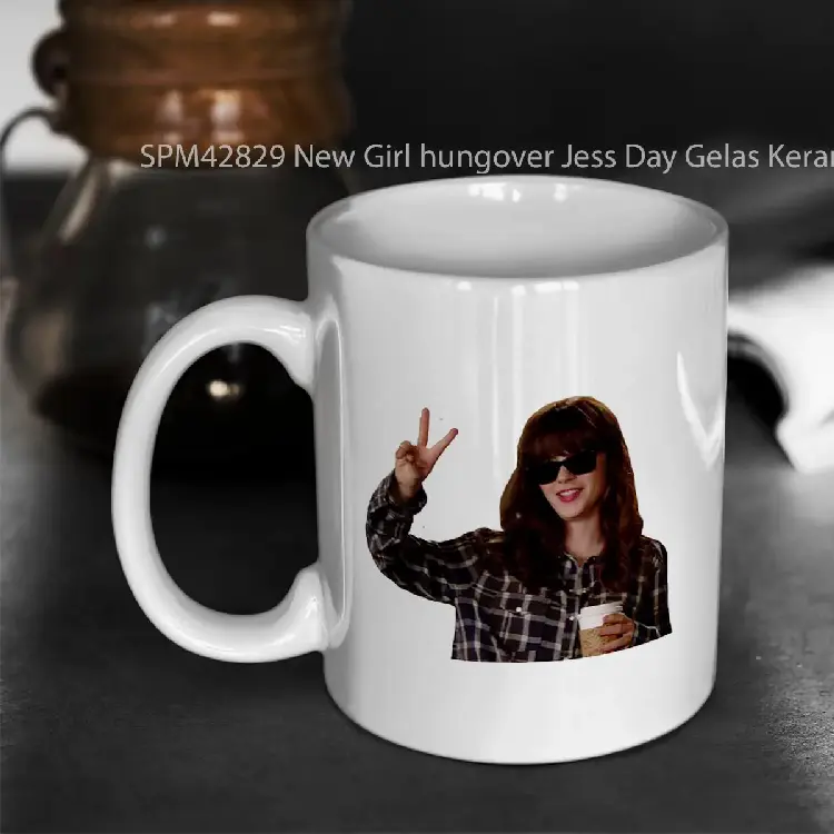 SPM42829 New Girl hungover Jess Day Gelas Keramik Supermug