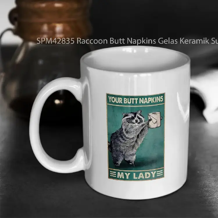 SPM42835 Raccoon Butt Napkins Gelas Keramik Supermug
