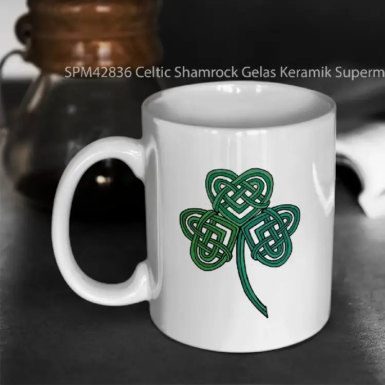 SPM42836 Celtic Shamrock Gelas Keramik Supermug