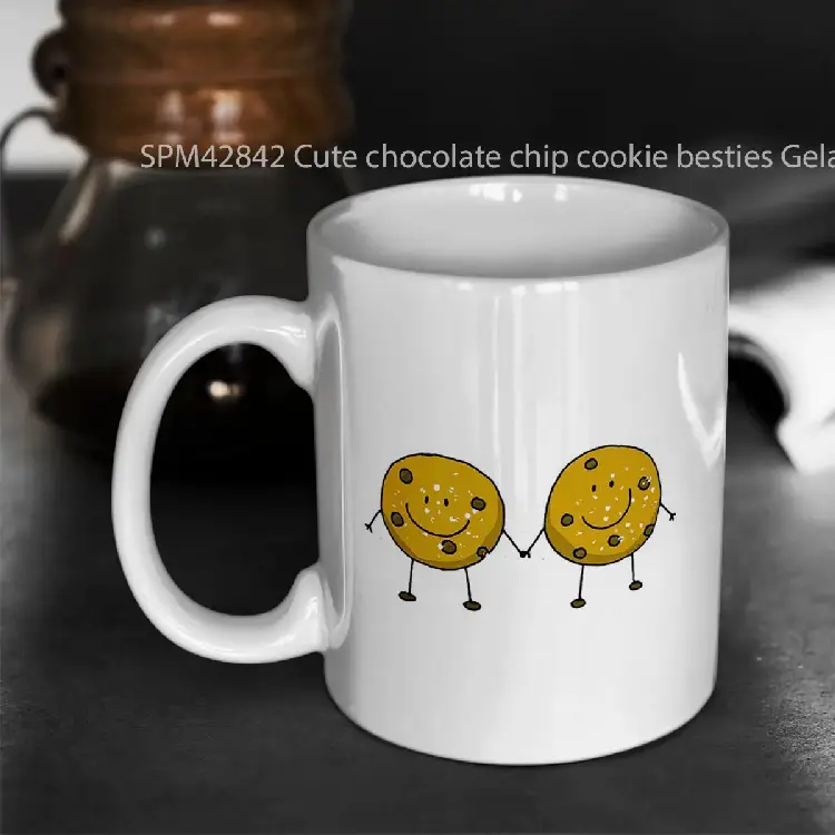 SPM42842 Cute chocolate chip cookie besties Gelas Keramik Supermug